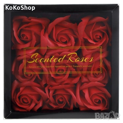 Кутия с червени рози-9 броя/кутия с рози/червени рози, снимка 2 - Декорация за дома - 53148091