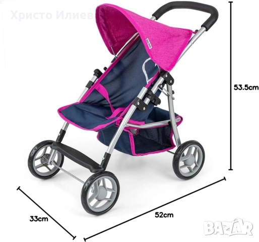 Количка за кукли сгъваема Детска количка за бебета, снимка 2 - Кукли - 52761529