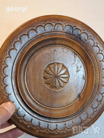 българска дърворезбована чиния за стена    4/2, снимка 2 - Декорация за дома - 49024084