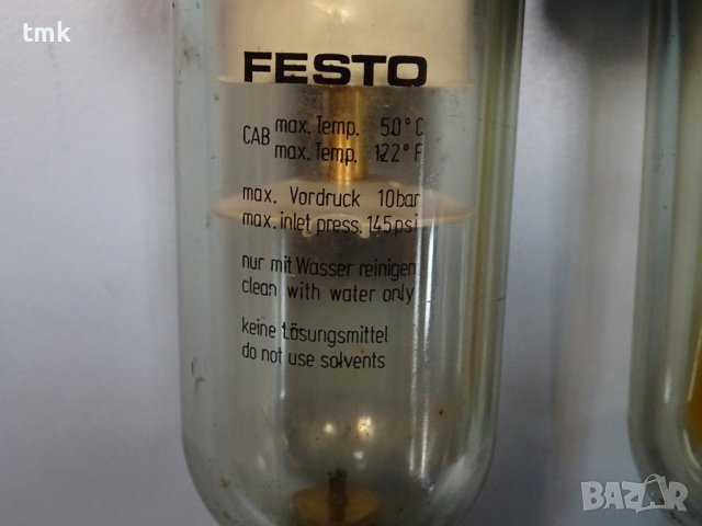 Пневмоподготвяща група Festo FRC-3/8-8 10Bar, снимка 3 - Резервни части за машини - 43986632