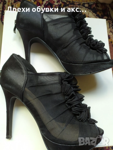 Черни сандали на висок ток 37 номер обувани веднъж 20лв, снимка 2 - Сандали - 51827139