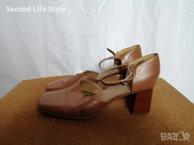 Emilio Salvatini номер 40 дамски елегантни обувки на ток; естествена кожа; цвят карамел