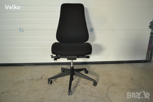 Немски офис Стол  черен текстил, снимка 5 - Столове - 33551208