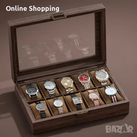 Луксозна дървена кутия за 3, 6, 10 или 12 броя часовници дървени кутии, снимка 6 - Подаръци за мъже - 52879944