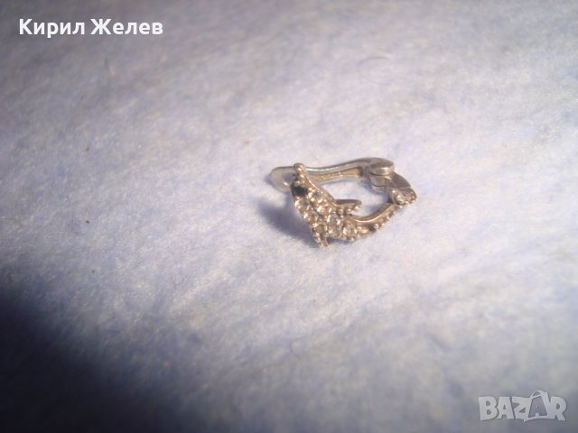 МАЛКА СРЕБЪРНА СКЪПОЦЕННА ОБЕЦА СРЕБРО 925 АНГЛИЯ с ЭАСЕТИРАНИ ЦИРКОНЧЕТА 28790, снимка 4 - Обеци - 37300299