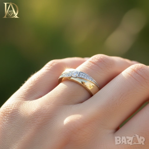 Нов Златен Пръстен с 0.25кт Естествени Брилянти , снимка 2 - Пръстени - 40090438