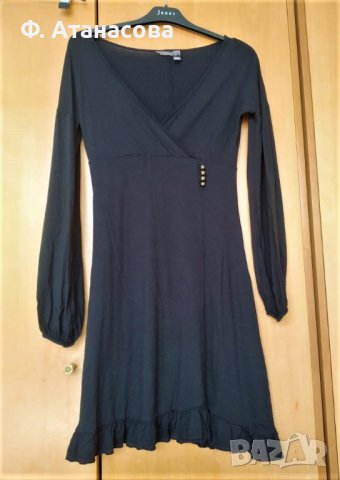 Перфектна есенно-зимна рокля MANGO МАНГО, памук и вълна, размер С-М, снимка 2 - Рокли - 38611661