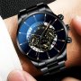 Стоманен мъжки ръчен часовник с метална каишка , снимка 1 - Мъжки - 39222481