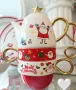 Порцеланов комплект - чайник и 2 броя чаши за чай/капучино КОЛЕДА, снимка 1