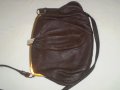 Антична кожена чанта Метална закопчалка и единична  дръжка Английска тъмно кафяв цвят  , снимка 9