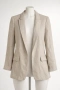  Zara ръстик елегантен бежов блейзър сако овърсайз модел с елегантна раирана подплата вискоза  , снимка 1