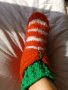 Коледни чорапки ръчно изплетени, снимка 4