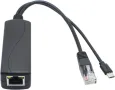 Сплитер PoE 48V към 5V 2,4A Micro USB + Data. За IP камери и др, снимка 4