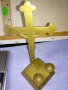 Старо КРАСИВО МАСИВНО НАСТОЛНО БРОНЗОВО РАЗПЯТИЕ КРЪСТ с ДВЕ КАНДИЛЦА 42678, снимка 4