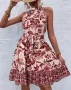 Дамска модна лятна рокля с флорални мотиви, 4цвята , снимка 11