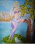 картина жена рисувана с маслени бои, снимка 1 - Картини - 39486688