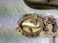 Старинно СРЕБЪРНО КОЛИЕ СРЕБЪРЕН КРЪСТ и СЕДЕФЕН СРЕБЪРЕН ПЕНДАНТ СРЕБРО 925 ВЕРИЖКА 950 ПРОБА 49838, снимка 10