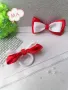 Панделка за коса в бяло и червено., снимка 11