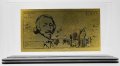 Златна банкнота 1000 Френски Франка (10 нови) в прозрачна стойка - Реплика, снимка 2