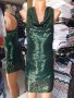 Зелена рокля по тялото - цялата в пайети, снимка 1 - Рокли - 36754842
