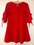 Червена бляскава рокля, еластична материя, размер S-M, снимка 2