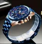 Спортно/Елегантни, Класически кварцови хронографи LIGE *Blue/Black* Titanium !!, снимка 4