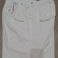Бяла дънкова пола М размер , снимка 1 - Поли - 42949955
