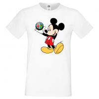 Мъжка тениска Mickey Mouse Alfa Romeo Подарък,Изненада,Рожден ден, снимка 1 - Тениски - 36576646