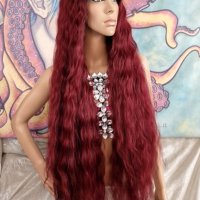 Луксозна Дълга Перука Модел Лейс Фронт с Естествено Изграден Скалп Цвят Омбре КОД 1337, снимка 7 - Аксесоари за коса - 43001094