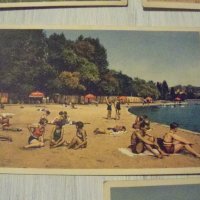 6 стари картички от плажа в Лозана, Швейцария около 1920 г., снимка 4 - Колекции - 32492470