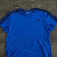  adidas blue Essential 3 Stripe - страхотна мъжка тениска, снимка 5 - Тениски - 37452857