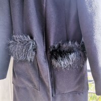 Дамско черно палто , снимка 6 - Палта, манта - 43069343