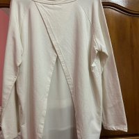 Стилна бяла блуза с пера, снимка 2 - Блузи с дълъг ръкав и пуловери - 43657506