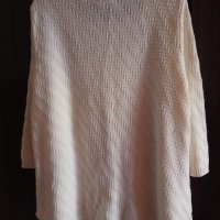 бяла блуза плетиво ХЛ-ХХЛ размер с ръкав под лакът, снимка 2 - Блузи с дълъг ръкав и пуловери - 26675199