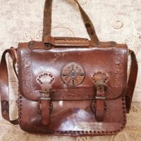 Стара кожена дамска чанта , снимка 2 - Антикварни и старинни предмети - 43369302