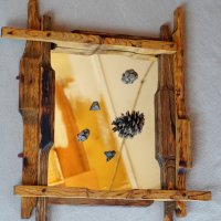 Дървена рамка с огледало, снимка 6 - Огледала - 36689967