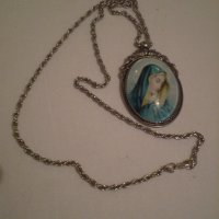 медальон с висулка  икона под стъкло ДЕВА МАРИЯ Мадона, снимка 3 - Антикварни и старинни предмети - 37850032