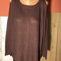 🌺Широк пуловер с отворени рамене в тъмно бордо,л,хл размер,14 лв🌺🌺, снимка 1 - Блузи с дълъг ръкав и пуловери - 27570232