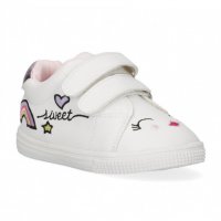 №18-№23, Бебешки обувки за момиче, бели с цветни декорации BUBBLE KIDS, снимка 4 - Бебешки обувки - 36670261