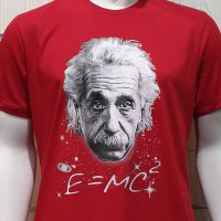 Нова мъжка тениска с трансферен печат Алберт Айнщайн, снимка 3 - Тениски - 34963916