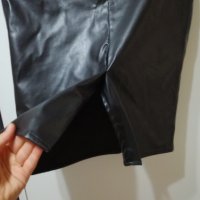 Нова кожена пола с висока талия и колан, снимка 5 - Поли - 28540439