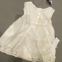Нова рокля памук с бродерия 0-3м, снимка 1 - Бебешки рокли - 28494527