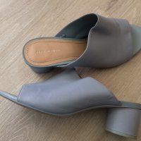 Удобни сини чехли Zara естественна кожа., снимка 2 - Дамски обувки на ток - 37373588