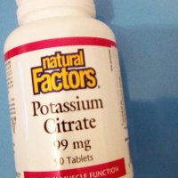 Natural Factors Potassium Citrate Калий 99 мг х 90 таблетки , снимка 1 - Хранителни добавки - 43534097