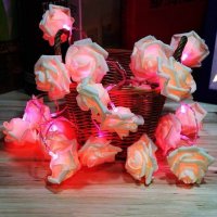 Розови Рози LED светещи за декорация Коледа - елегантен лукс и романтично усещане, снимка 5 - Декорация за дома - 26861934