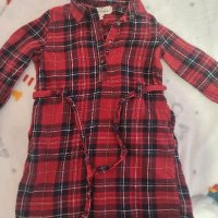 Рокля-риза каре / червена рокля / размер 98, снимка 1 - Детски рокли и поли - 43073751