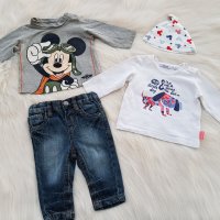 Лот дънки блузи и шапка за бебе 0-3 месеца, снимка 10 - Комплекти за бебе - 32294138
