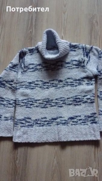 Зимен пуловер с поло яка С-М, снимка 1