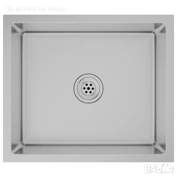 Ръчно изработена кухненска мивка с цедка, неръждаема стомана, снимка 1