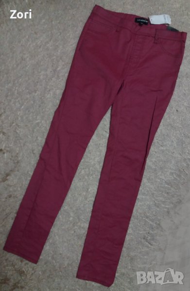 Клин-панталон в червено, имитиращ кожа , снимка 1